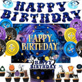 Halloween Birthday Party Decorations Set - 57 Pieces with Banner, Balloons & Backdrop