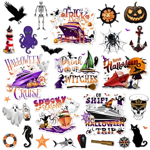 Halloween Cruise Door Magnets Set - 25pcs for Refrigerator & Cabin Decor - Variation: Cruise