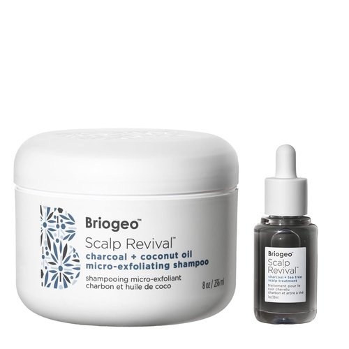 Briogeo Scalp Revival Shampoo & Treatment Bundle - Detoxify & Soothe | Charcoal & Coconut Oil | 8 fl oz + 1 fl oz