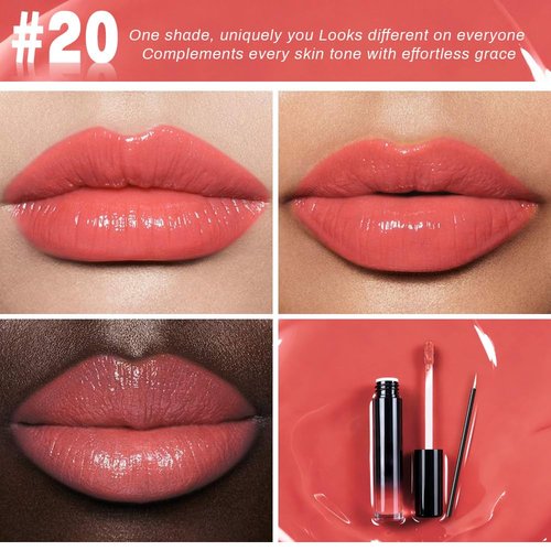 Evpct Coral Nude Pink Liquid Lip Color - Highly Pigmented, Waterproof Longwear Lipstick with Liner Brush, 20#