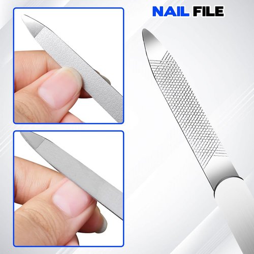 Jemey Nail Clippers Set, Long Hand Angled Head Toe Nails Clippers, Wide Jaw Toenail Clippers for Thick Nails, Heavy Duty Nails Cutter Easy Trimming Fingernail Clipper for Men Women Senior and Adult