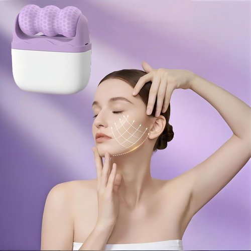Ice Roller for Face and Eyes,Mothers Day Gifts for Mom Wife,2 in 1 Face Roller and Travel Case,Facial Skin Care Tools,Gifts for Her Women Mom Wife(Purple)