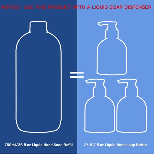 ROMIIE ZOI Liquid Hand Soap Refill, Honey & Almond, Gentle & Moisturizing Formula for Home & Kitchen, 750 ML/ 26 FL OZ