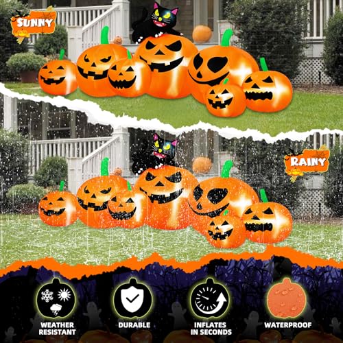 8FT Halloween Inflatable Pumpkin with Cat & LED Lights - Outdoor Yard Decoration - Variation of This Listing