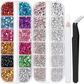 Colorful Rhinestones for Nails - AB & Transparent White Gems with Pickup Tools, 4520 Pcs, Variation 03