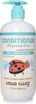 Little Twig Hair Conditioner - Natural Plant-Derived Formula with Essential Oils | Fragrance-Free, 17 fl oz