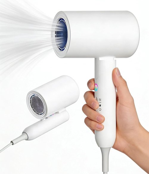 Skiennix Ionic Hair Dryer - 2000W Foldable Travel Blow Dryer | Portable, Low Noise, Compact Design