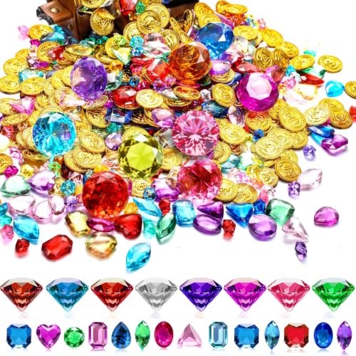 Pirate Treasure Gold Coins & Gems Set - 868 Pcs Halloween Party Favors