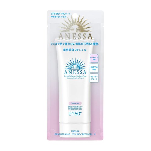Anessa Tone Up Brightening UV Sunscreen Gel - SPF 50+ PA++++ | 90g for Radiant Skin Protection