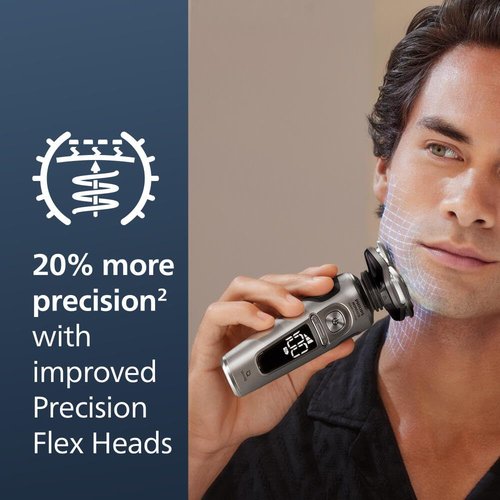 Philips Norelco Shaver Series 9000 Prestige - Wet & Dry Electric Shaver with SenseIQ Technology | Includes Nose Trimmer & Premium Case