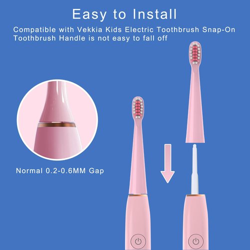 10PCS Toothbrush Replacement Head Compatible with Vekkia Kids Pink Unicorn Electric Toothbrush, Soft and Comfortable for Children's Teeth and Gums