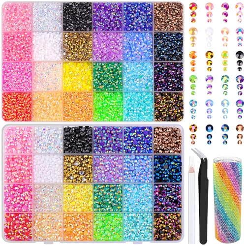 Jelly Multicolored Rhinestones 3/4/5mm - 2 Large Boxes Craft Embellishments