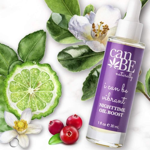 CANBE NATURALLY, I Can Be Vibrant Night Time Oil Boost, Facial Oil Serum w/Hemp Seed Oil & Cranberry Extract, Nourishing Face Oil for All Skin Types, Parabens, Sulfate & Phthalate Free (1 fl oz)