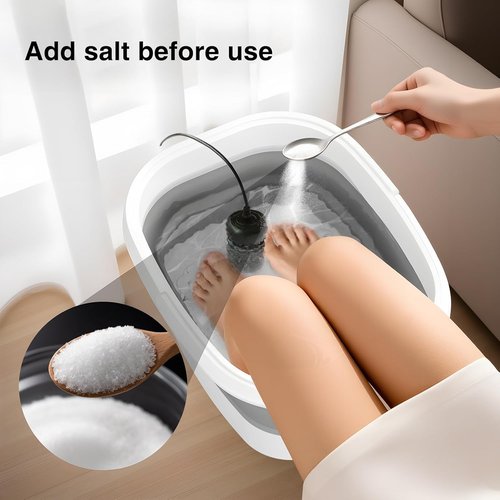 Ionic Foot Bath Detox Machine,Foot Detox Foot Bath Soak Tub with 2 Arrays,80 Disposable Foot Spa Liners,Detox Sea Salt,Folding Foot Spa Bucket,Home Salon-Level Foot Soaking Tub