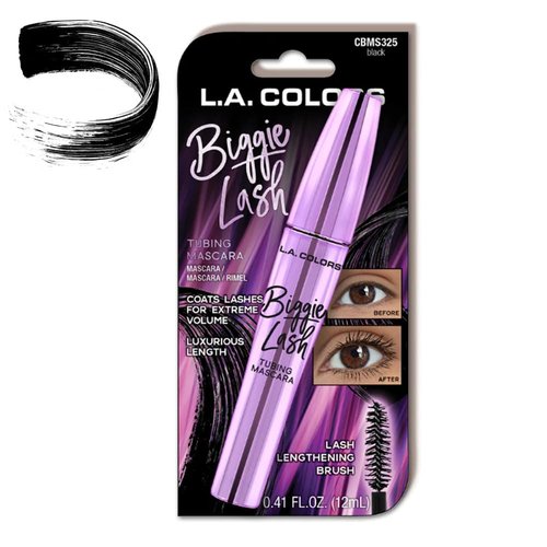 L.A. COLORS Biggie Lash Tubing Mascara - Volumizing Black Formula for Dramatic Lashes
