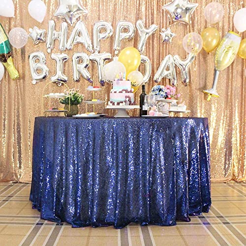 Navy Blue Sequin Tablecloth 108 Inch Round Sparkly Party Cover - Variation of THIS listing
