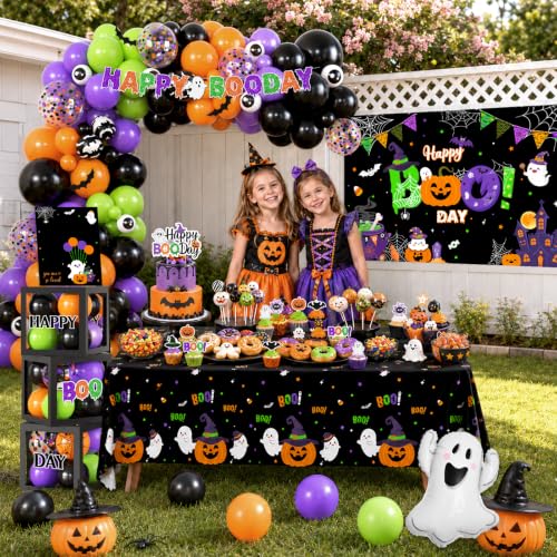Halloween Birthday Decorations Party Kit with Balloons, Tableware & Garland