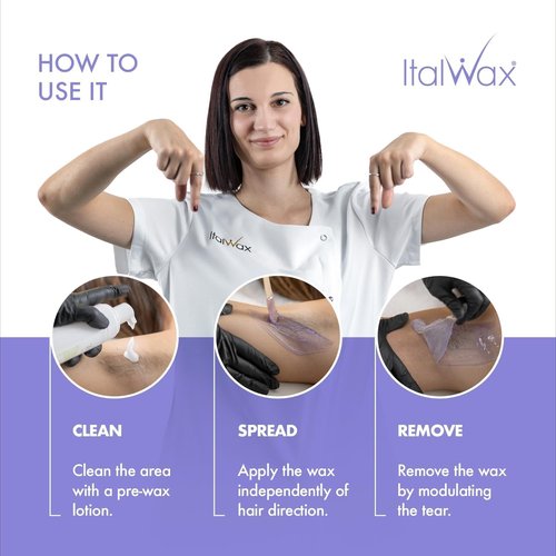 Italwax Top Line Orchid Hard Wax Beads 1.65 lb (750 g) – Transparent Fast-Setting Jelly Wax with Floral Fragrance for Bikini & Underarms, Strong Grip, Professional Use – Made in Italy