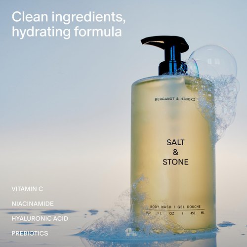 Salt & Stone Body Wash - Antioxidant-Infused for Deep Moisture | Unisex, Sulfate & Paraben Free, 32 fl oz