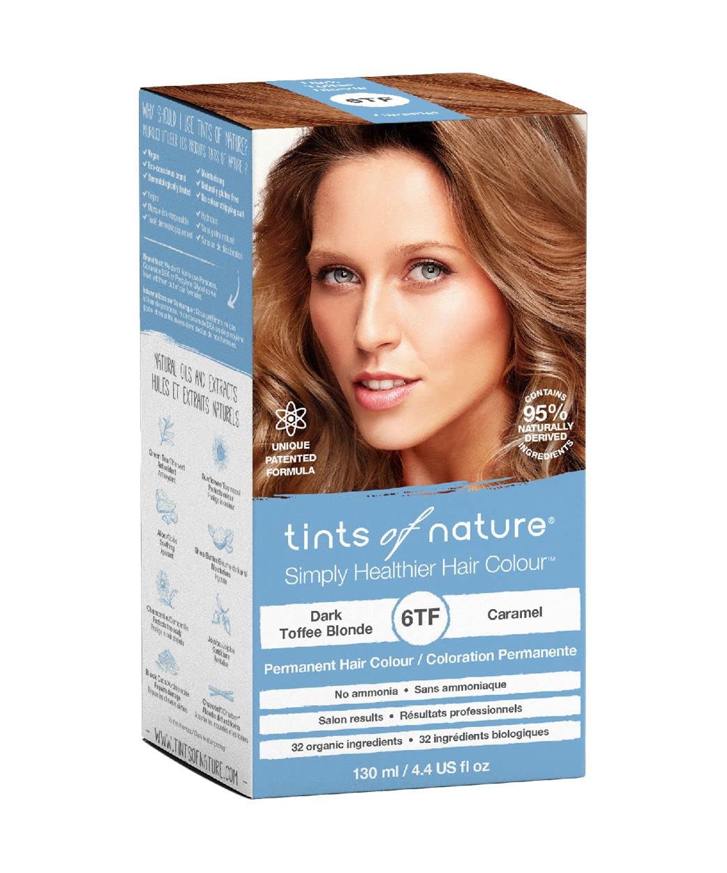 Tints of Nature Dark Toffee Blonde Permanent Hair Dye - Nourishing, Ammonia-Free Formula | 4.4 fl oz