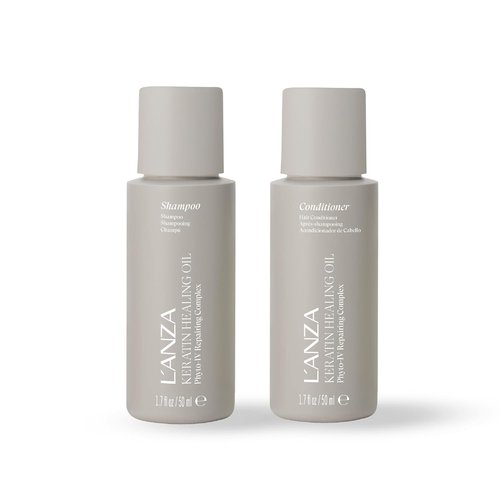 L'ANZA Keratin Healing Oil Hair Care Set | Anti-Frizz Shampoo & Conditioner for Dry, Damaged Hair (1.7 Fl Oz Each)