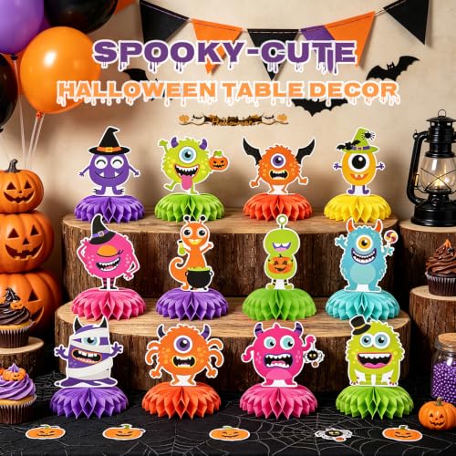 Halloween Honeycomb Centerpieces - Spooky Monster & Ghost Party Decor - 12 Pack - Variations of THIS listing