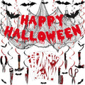 Halloween Party Decorations Kit with Banner Bat Stickers & Spooky Props