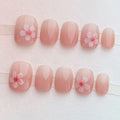 Light Rain Small Size Hand-made Press on Nails, 3D Gel UV Finished False nails with Design by Professional Manicurist