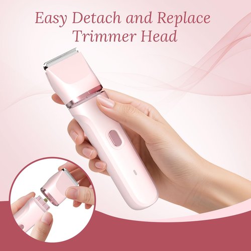 Bikini Trimmer for Women，Electric Body Hair Trimmer, 3 in 1 Wet/Dry Shaver Groomer, Replaceable Ceramic Blade Heads, Electric Razors for Women Legs, Bikini Shaver