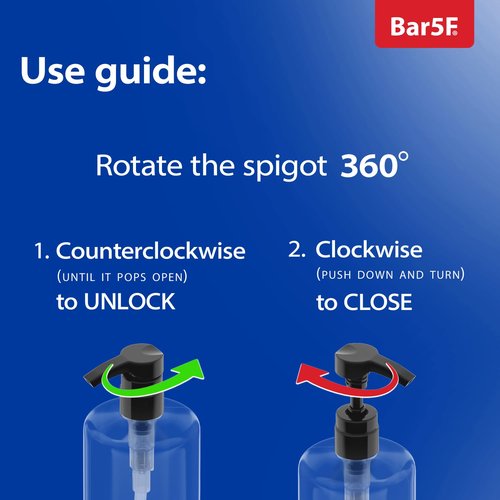 Bar5F Empty Shampoo Bottles with Pumps (32oz/1Liter/Large) BPA-Free PETE1 Plastic Bottle Crystal-Clear (Pack of 6)