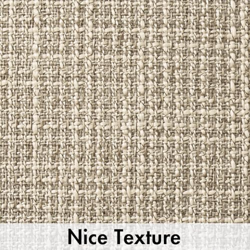 20x20 Inch Linen Throw Pillow Covers Set of 2 - Beige, Farmhouse & Modern Decor