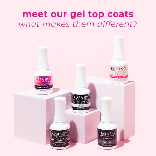 KIARA SKY Gel Polish Top Coat 0.5 fl oz + Base Coat 0.5 fl oz Duo | Soak Off Formula