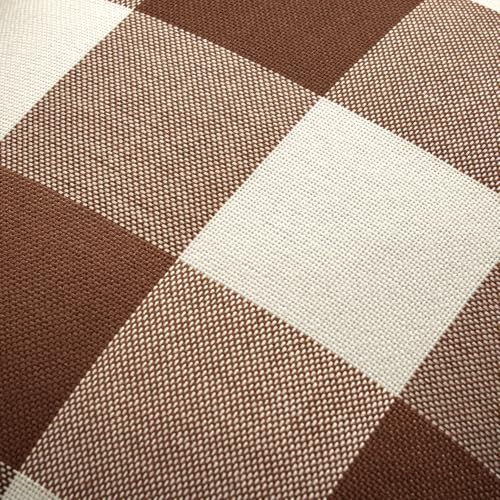 Fall Plaid Pillow Covers 16x16 Brown Pack of 2 - Farmhouse Decor