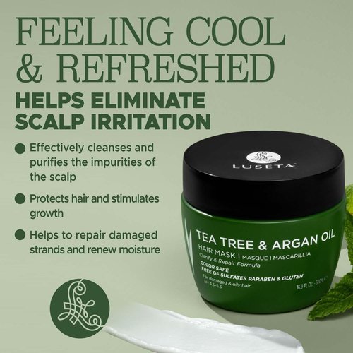 Luseta Tea Tree Oil Hair Mask - Hydrating & Moisturizing Treatment for Itchy Scalps | 16.9 oz