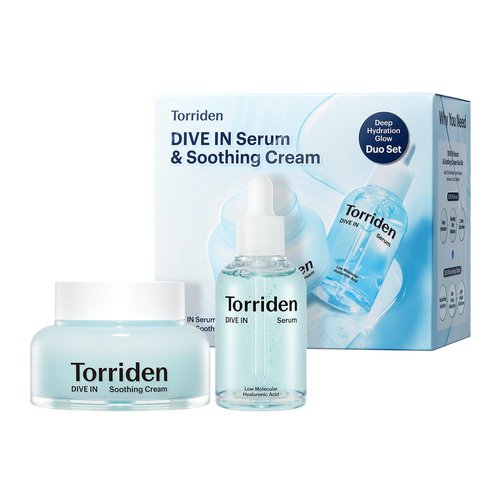 Torriden DIVE IN Serum 1.69 fl.oz. + Soothing Cream (Jar) 3.38 fl.oz. | Hyaluronic Acid Care Set | Valentine's Gift for Women | Deep Hydrating Skin Care to Get Glass Skin