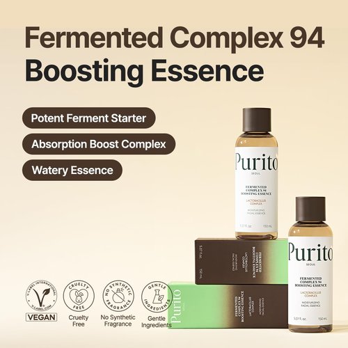 PURITO Fermented Complex 94 Boosting Essence - Natural Skincare Booster with Soothing Ingredients | 150ml/5.1fl.oz
