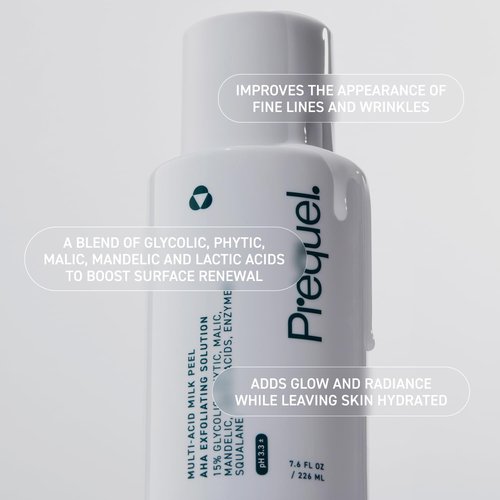 Prequel Skin Multi-Acid Milk Peel - Professional Exfoliating Solution with 15% Glycolic Acid | 7.6oz Bottle