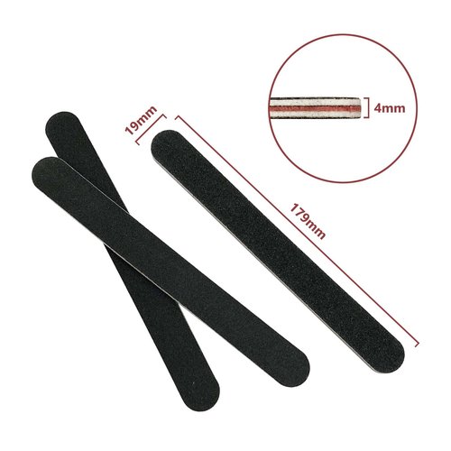 60 Pack Nail Files, Black 100/180 Grit Double Sides Emery Boards Nail File, Reusable Professional Manicure Tool for Home and Salon