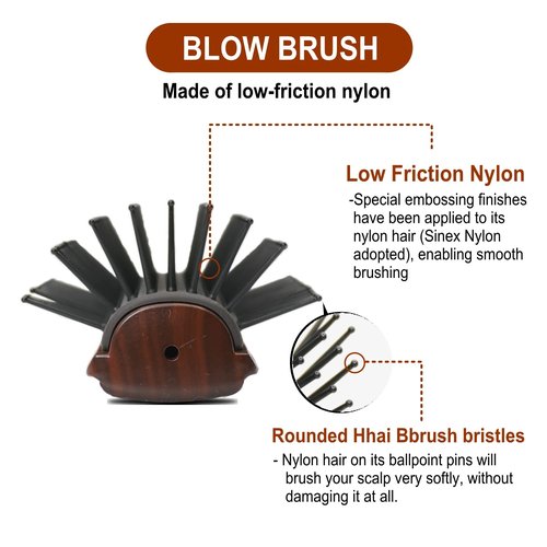 Vess C-2000 Professional Hair Brush - Tourmaline Ceramic, Anti-Static, 9 Row Curved Design