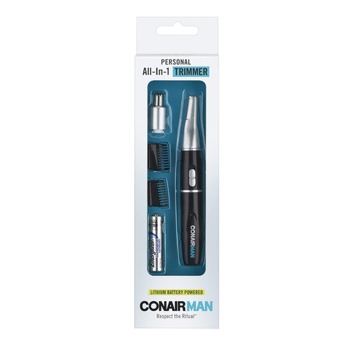 ConairMAN All-in-One Personal Trimmer - 4-Piece Men's Grooming Kit for Nose, Ear & Eyebrow Hair