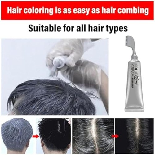 Skiennix Black Fruit Hair Dye Cream - Natural Grey Coverage for Men & Women | Dark Brown Shade