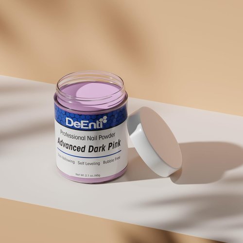 DeEnti Acrylic Nail Powder - 2oz Dark Pink | Professional Bubble-Free Formula for Long-Lasting, Chip-Resistant Nails