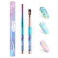 100% Kolinsky Acrylic Nail Brush- Size 08 Professional Nail Brush for Acrylic Application Acrylic Powder Brush for Nail Art DIY Home Salon Nail Manicure (Blue)