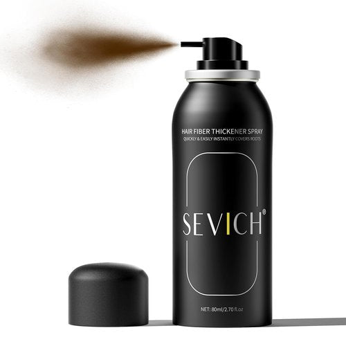 Sevich Hair Fiber Spray - Instant Hair Thickening Powder for Men & Women | Waterproof Dark Brown, 80ml