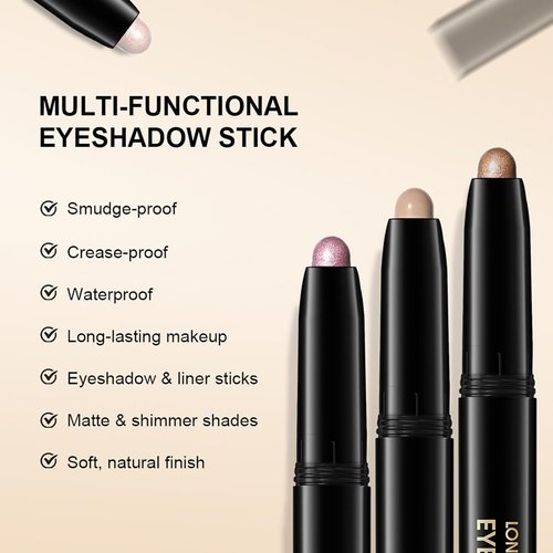 Erinde Waterproof Cream Eyeshadow Stick - Bright Pink Matte, Buildable & Blendable, Vegan | 05