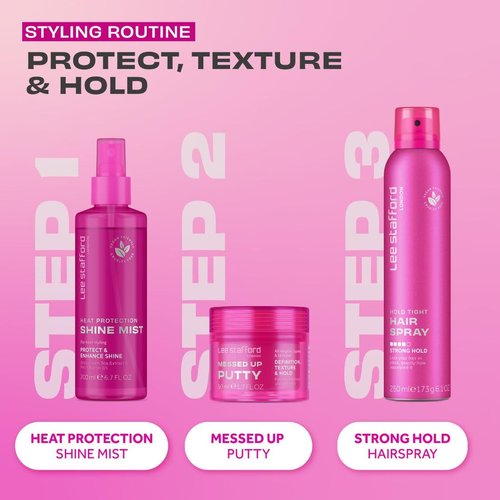 Lee Stafford Hair Styling Pomade - Lightweight Messed Up Putty for Firm Hold & Texturizing | All Lengths