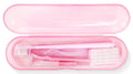 CHAOMI Orthodontic Care Travel Kit | V-Shape Toothbrush with Soft Bristles, Interdental Brushes, Orthodontic Wax, and Breathable Case | Portable Dental Kit for Braces and Aligners(PINK)