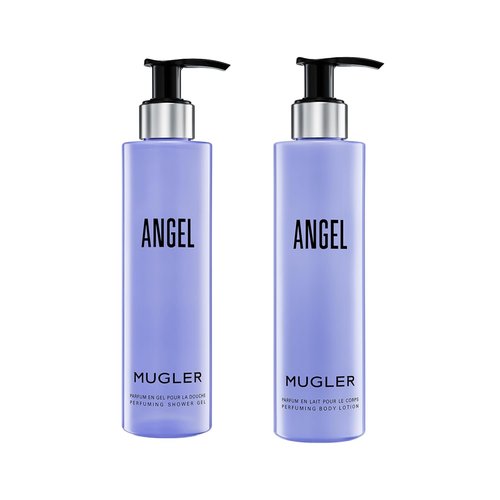 Mugler Angel Women's Fragrance Bundle - Body Wash & Lotion Set - Ambery & Woody - 6.7 Fl Oz Each