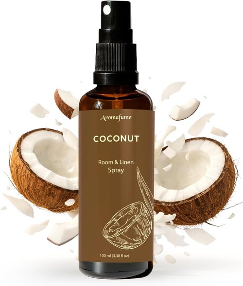 Aromafume Coconut Room Linen & Pillow Spray - 100ml | Pure Coconut Essential Oil for Relaxation & Sleep