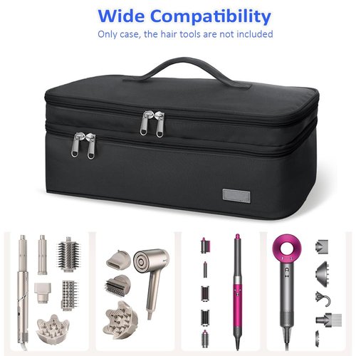Cruise Essentials 2026 Hair Tools Travel Bag Compatible for Shark Flex Style Dyson Airwrap, Hair Dryer Storage Travel Case, Haircare Accessories Organizer Double Layer Design & Shock Absorption